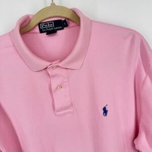 Polo by Ralph Lauren Pink Polo Shirt Classic Fit Pony Logo Mens Size‎ L